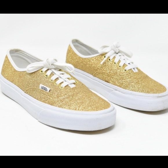 glitter vans gold